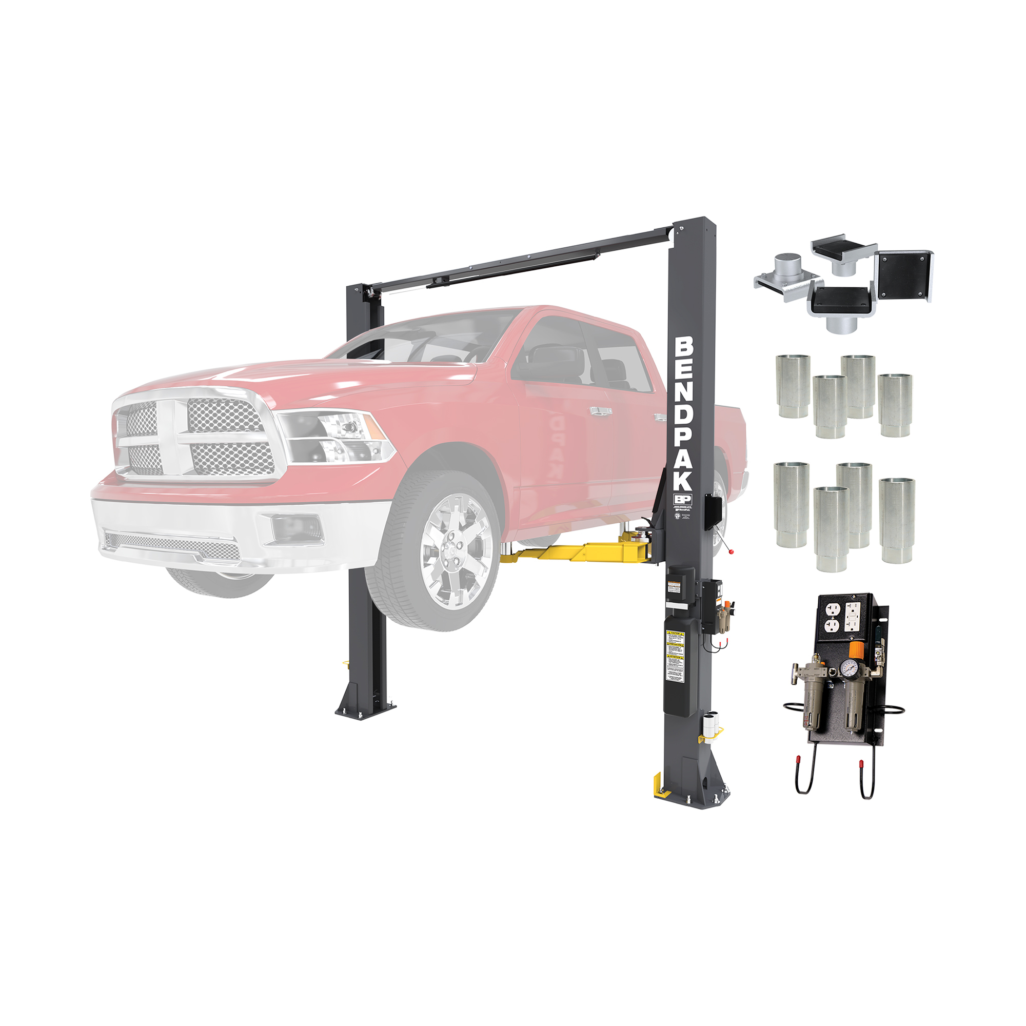 BendPak, 10000lb.Cap, Adjustable Width With Accessories, Capacity 10000 lb, Max. Rise 6 ft, Horsepower 3 HP, Model# 10AP_PRO_Package